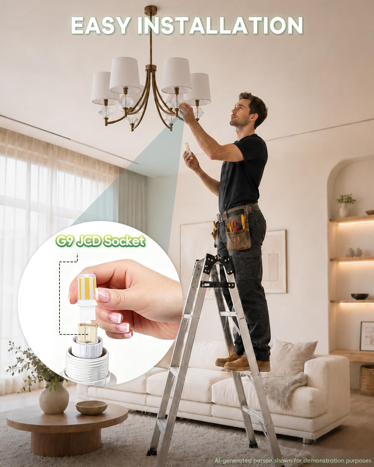 Makergroup Dimmable G9 LED Light Bulbs 120V, 35W T4 G9 Halogen Equivalent, Warm White 2700K 3000K for Crystal Chandeliers Lights, Accent,Pedant
