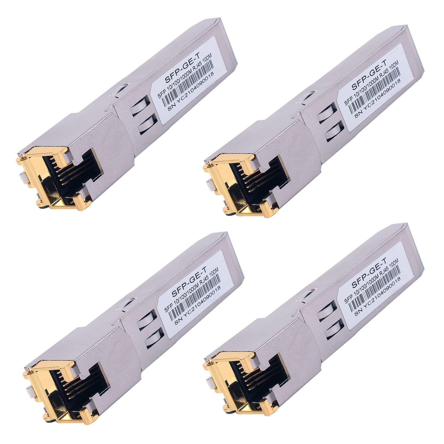 4PCS 1000BASE-T Gigabit SFP to RJ45 Copper Ethernet Modular Transceiver for Cisco,Meraki,Ubiquiti,D/TP Link,Supermicro,Netgear,Broadcom, 1.25G SFP-T