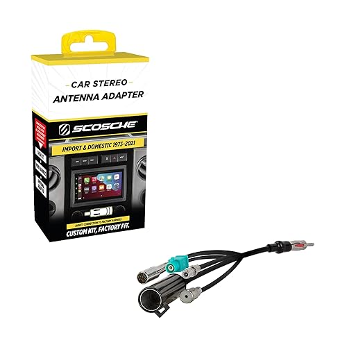 Scosche UAA3 Multi-Vehicle All-in-One Antenna Adapter for Aftermarket Car Stereo Compatible with Most Domestic and Import Vehicles - Radio Antenna