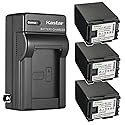 Kastar 3-Pack Battery and AC Wall Charger Replacement for Canon VIXIA HF100, VIXIA HF200, VIXIA HG30, VIXIA XA10 XA10 HD, FS10 Flash Memory Camcorder