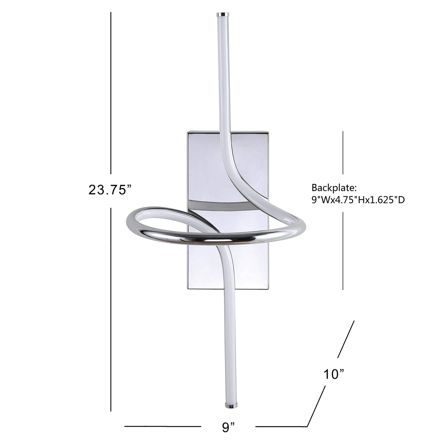 JONATHAN Y 9" Chrome Modern Minimalist Integrated LED Vanity Light Sconce, Dimmable Metal Wall Lamp for Bathroom Mirror, Living Room, Hallway
