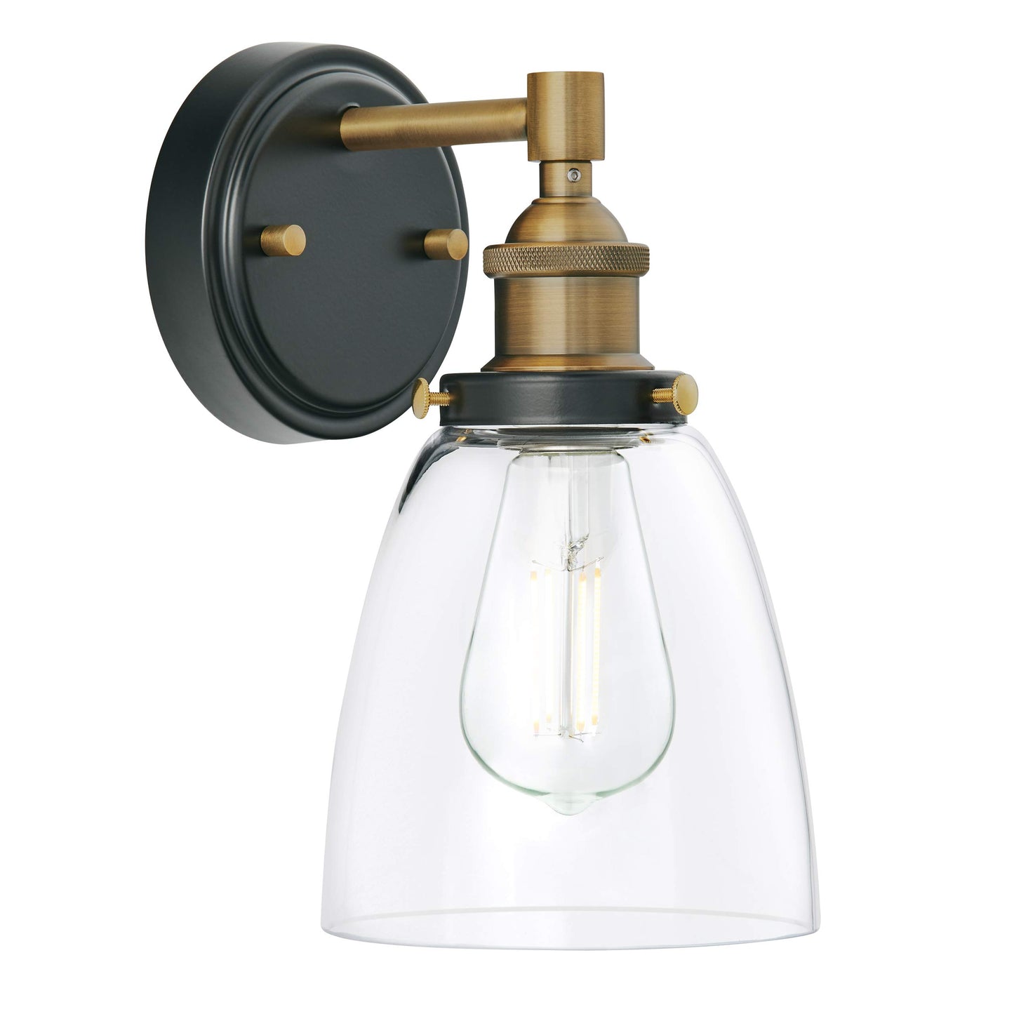 Linea di Liara Fiorentino Black and Gold Wall Sconce Lighting Fixture Farmhouse Bathroom Wall Sconce Bedroom Wall Lighting and Hallway Wall Light