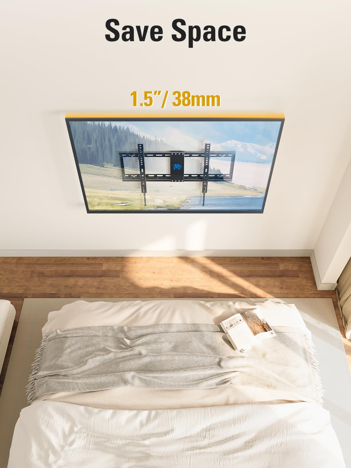 Mounting Dream TV Wall Mount for Most 37-75 Inch TVs, Universal Tilt TV Mount Fit 16", 18", 24" Stud with Loading Capacity 132lbs, Max Vesa 600 x