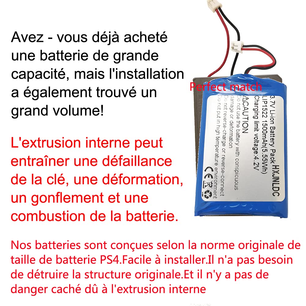 DC 3.7V 1500mah battery for Sony PS4 Wireless Controller Battery Replacement(CUH-ZCT2U,CUH-ZCT2E,CUH-ZCT2A 2016 and Later Models)dualshock Playstation