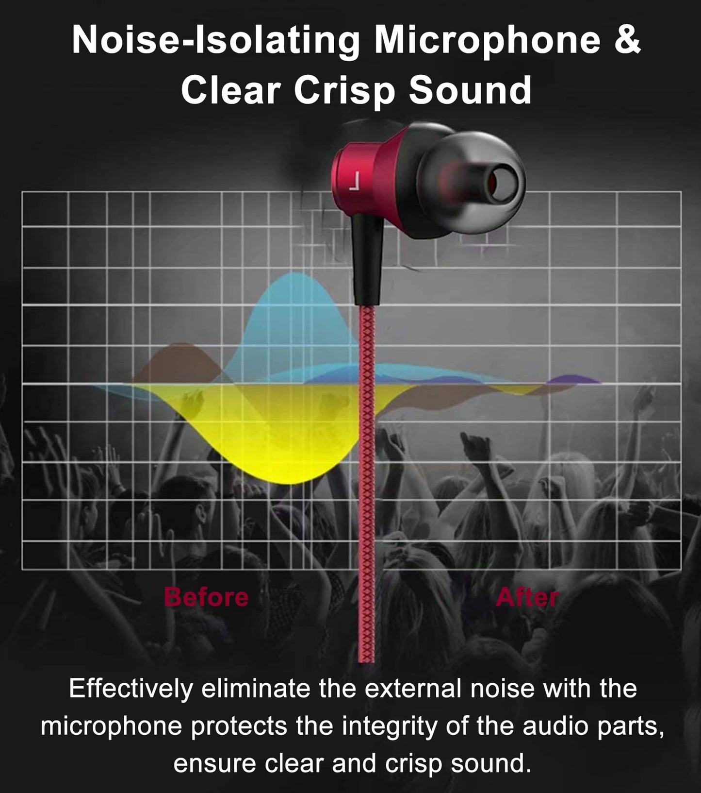 in Ear Headphones, MR01 Comfortable Tangle-Free Stylish Wired in-Ear Earbuds with Microphone, Crystal Clear Sound Noise Isolating Earphones…
