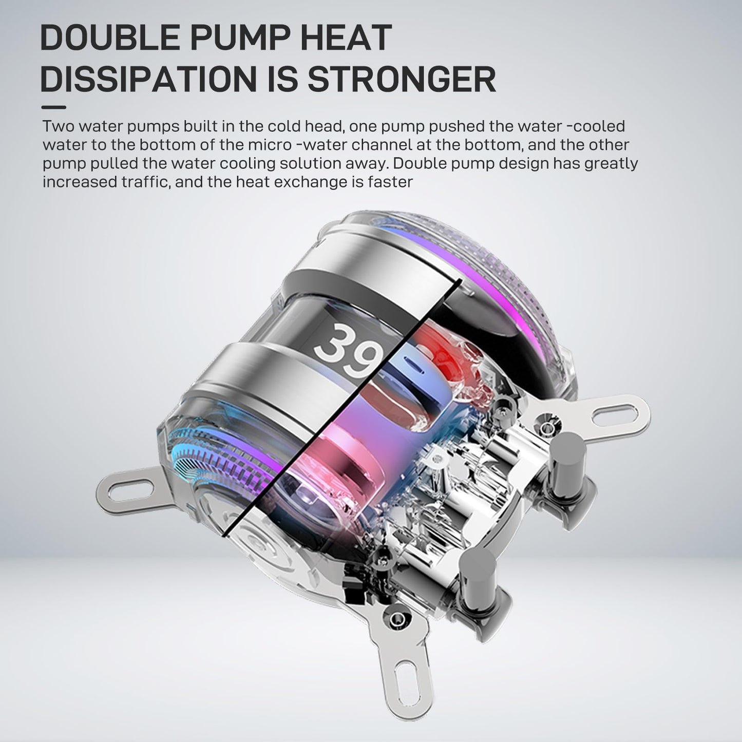 ALSEYE Infinity i360 Water Cooling System - 360mm Radiator, Dual LED Pumps, Temperature Display, 3x120mm ARGB & PWM Fans, Low Noise Operation
