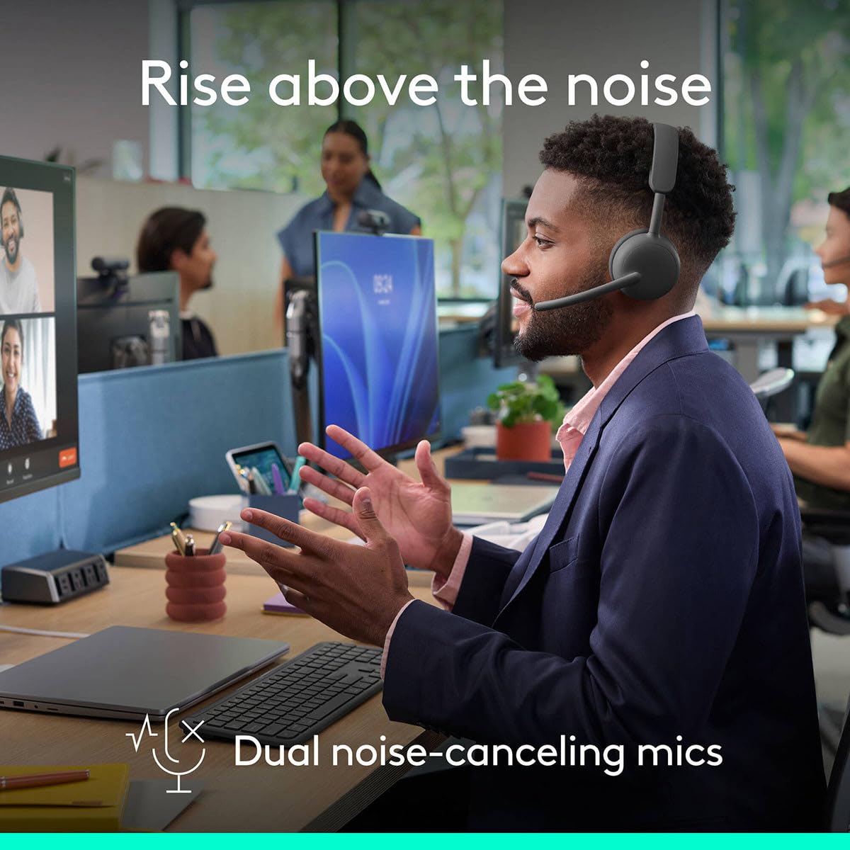 Logitech Zone Wireless 2 ES for Business - Noise-Canceling Wireless Headset with Adaptive Hybrid ANC, Native Bluetooth, Microsoft Teams Certified…