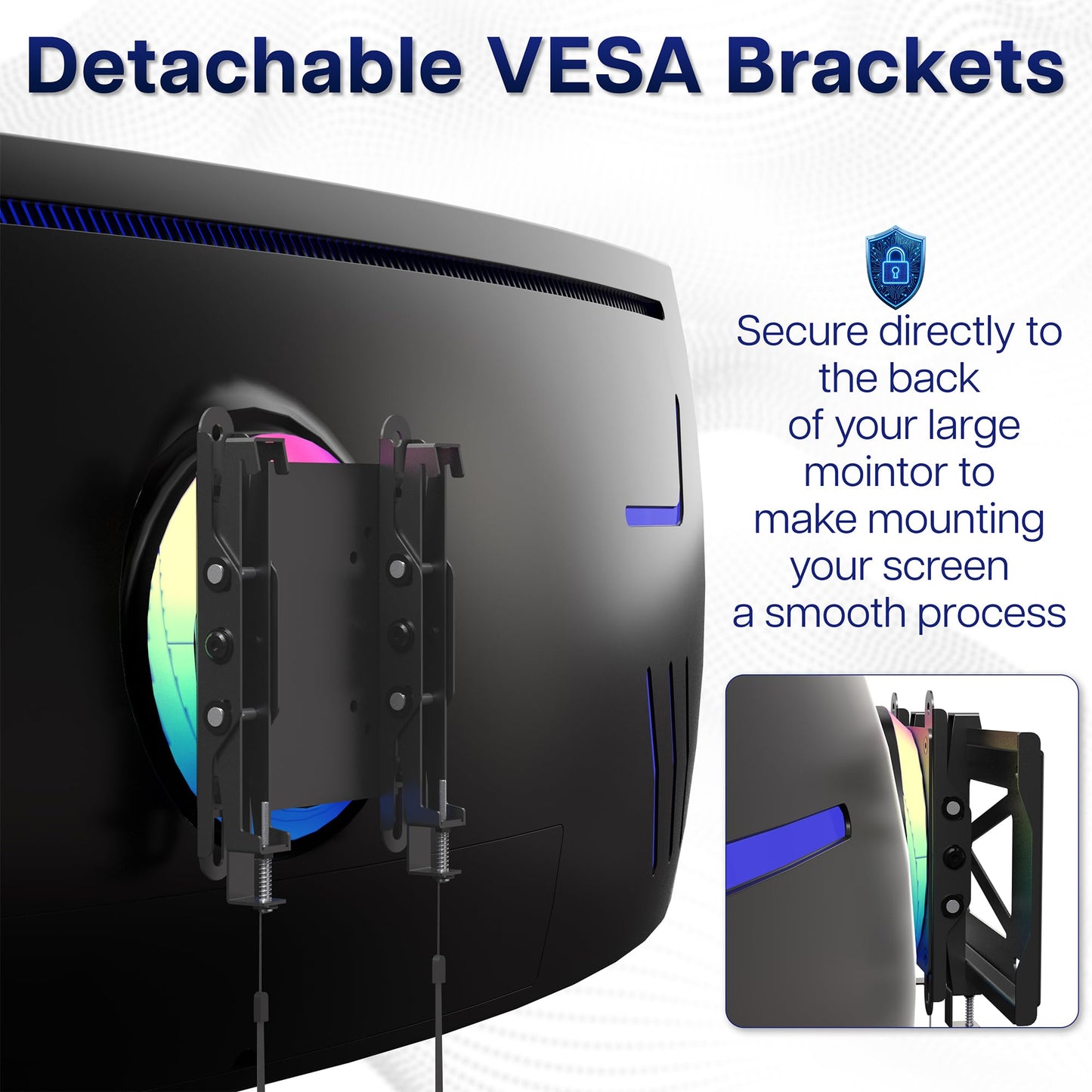 VIVO Low Profile Ultrawide Monitor Wall Mount for up to 49 inch Screens and up to 32” TVs, Holds 44 lbs, Tilt and Sliding Adjustment, Max VESA