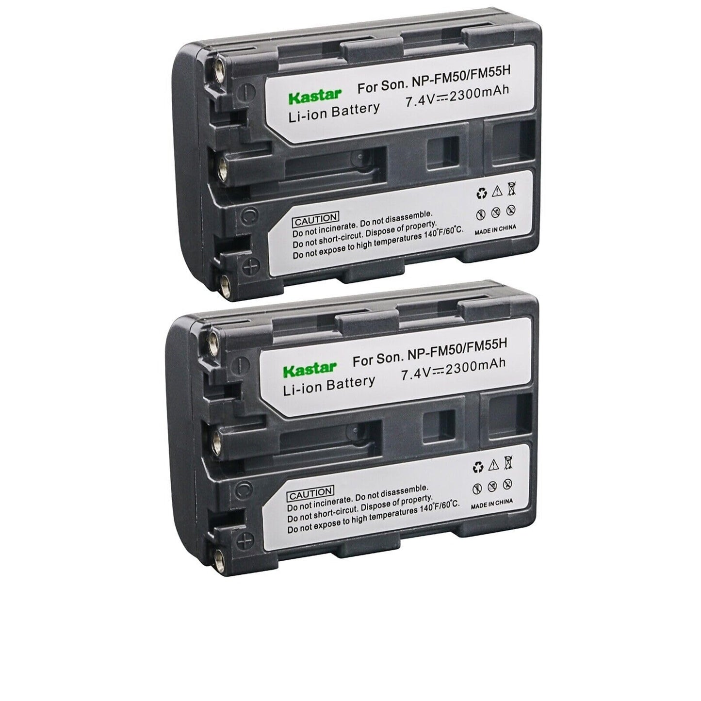Kastar 2-Pack NP-FM50 / NP-FM55H Battery 7.4V 2300mAh Replacement for Sony CCD-TRV126, CCD-TRV128, CCD-TRV138, CCD-TRV150, CCD-TRV208, CCD-TRV218