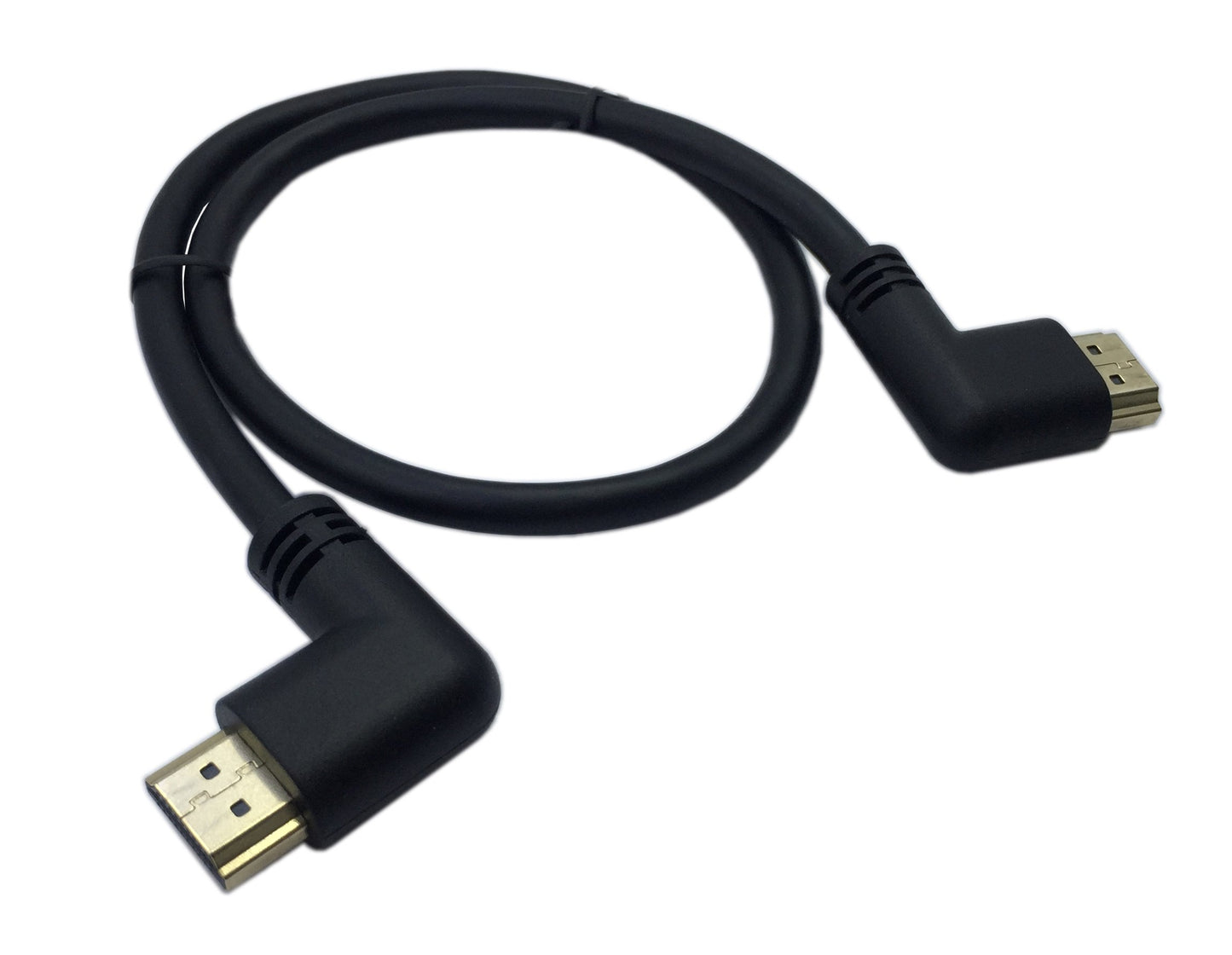 CERRXIAN 0.5m High Speed HDMI 2.0 HDMI Left Angle Male to HDMI Right Angle Male Short Cable Ultra HD 4k x 2k HDMI Cable Supports Ethernet, 3D, 4K