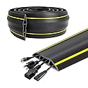 20 Ft Heavy Duty Floor Cord Cover Cable Protector, 3 Channels Protect Cords and Prevent a Trip Hazard- Conceal Wires at Home, Office, Warehouse