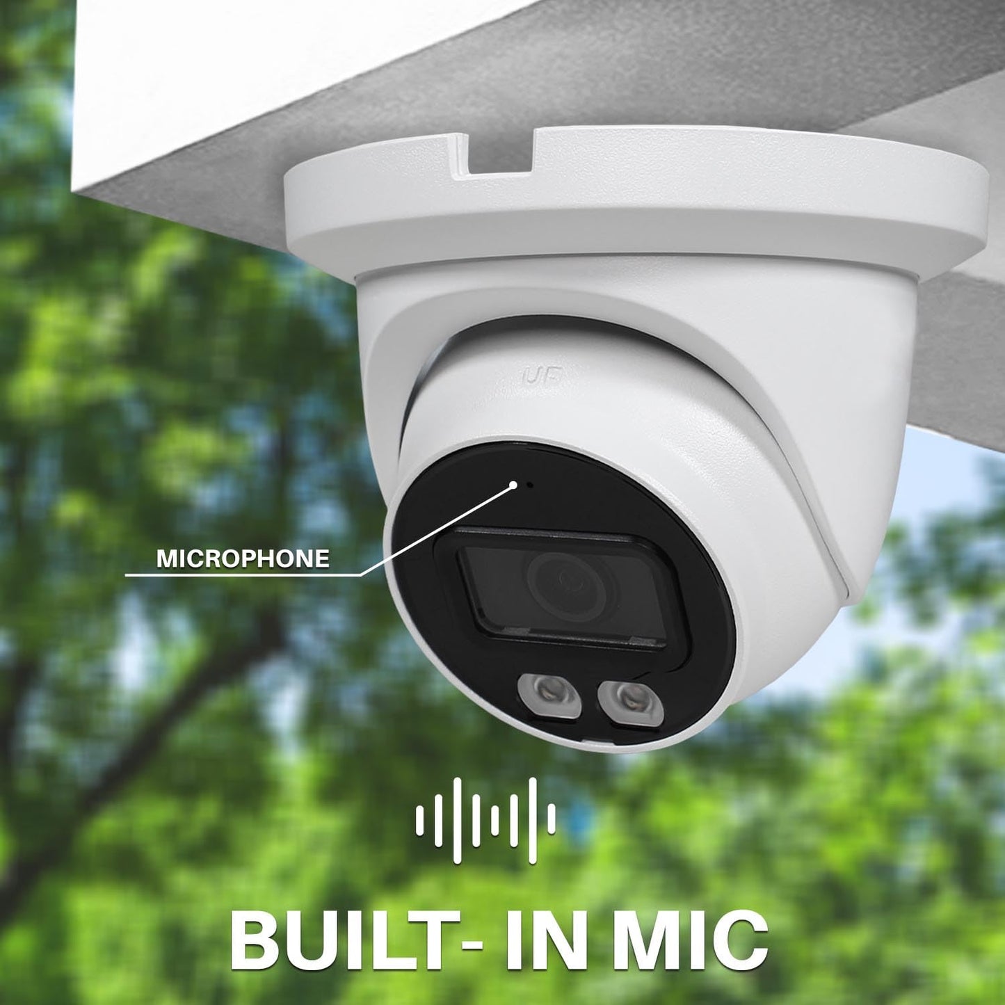 R-Tech 2MP Smart Dual Light HDCVI Fixed-Focal Eyeball Camera, Full-Color Night Vision, 3D NR, Built-in Mic, 40m IR Distance, IP67 Weatherproof, 2.8mm