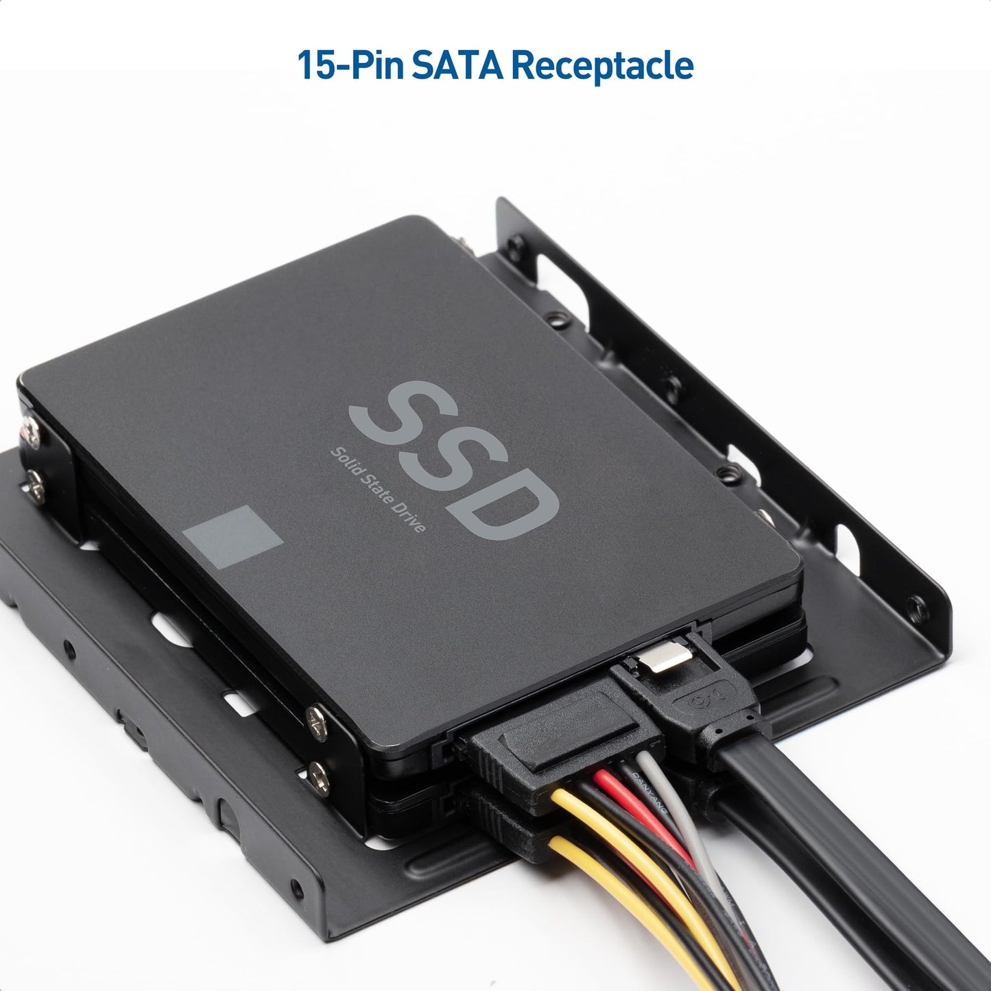 Cable Matters 3-Pack 15 Pin SATA Power Splitter Cable - 8 Inches, SATA Power Y-Splitter Cable