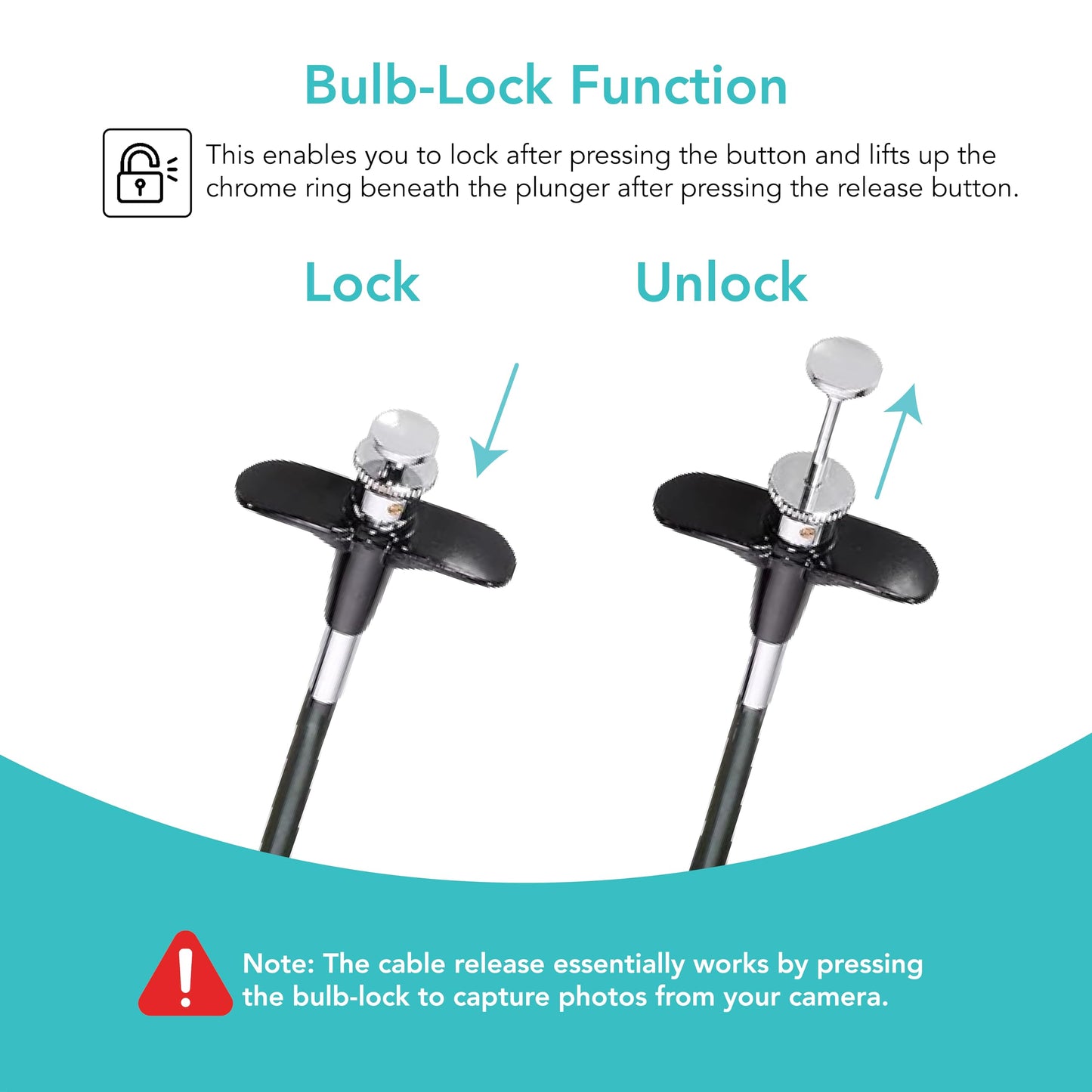 Foto&Tech 100cm Mechanical Shutter Release Cable with Bulb-Lock Compatible with Nikon Df/ F80/ F4/ FM2/ F3/ FE/ FM3a, Fujifilm