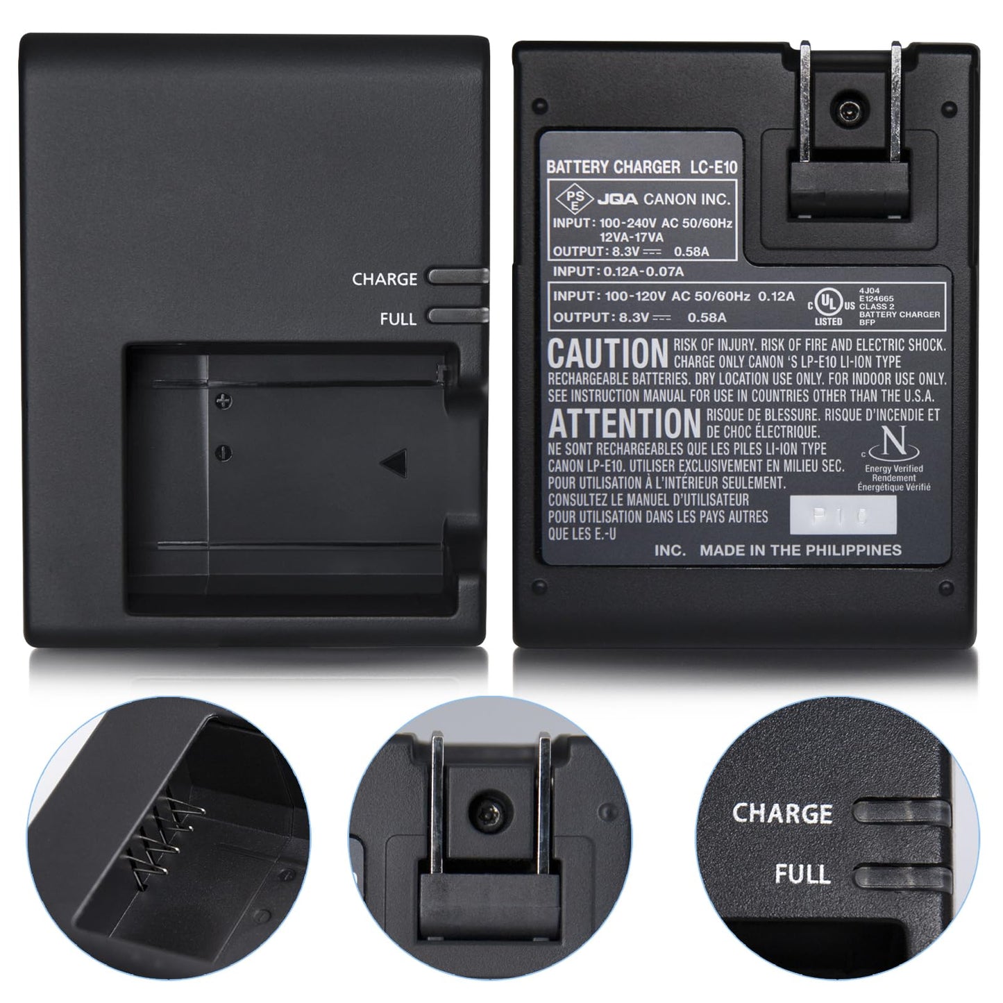 LC-E10E Quick Charger for Canon: LP-E10 LC-E10 LC-E10C Compatible Battery EOS 1100D 1200D 1300D 1500D 2000D 3000D 4000D kiss X50 X70 X80 X90 Rebel T3