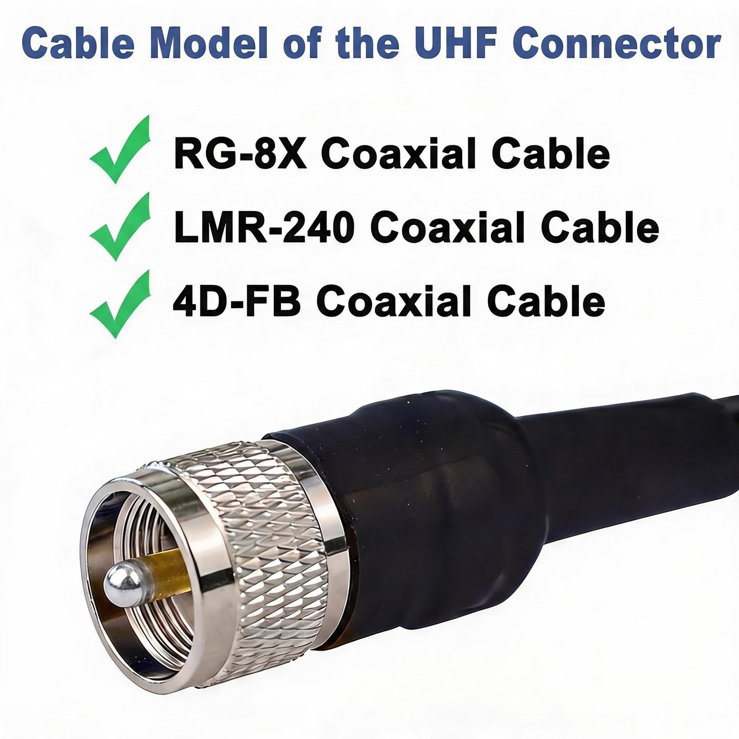 DUOGIMZ 2-Pack PL-259 Male Clamp Connector,UHF Male Coax Connector for RG8x LM240 Cable(2 pcs)