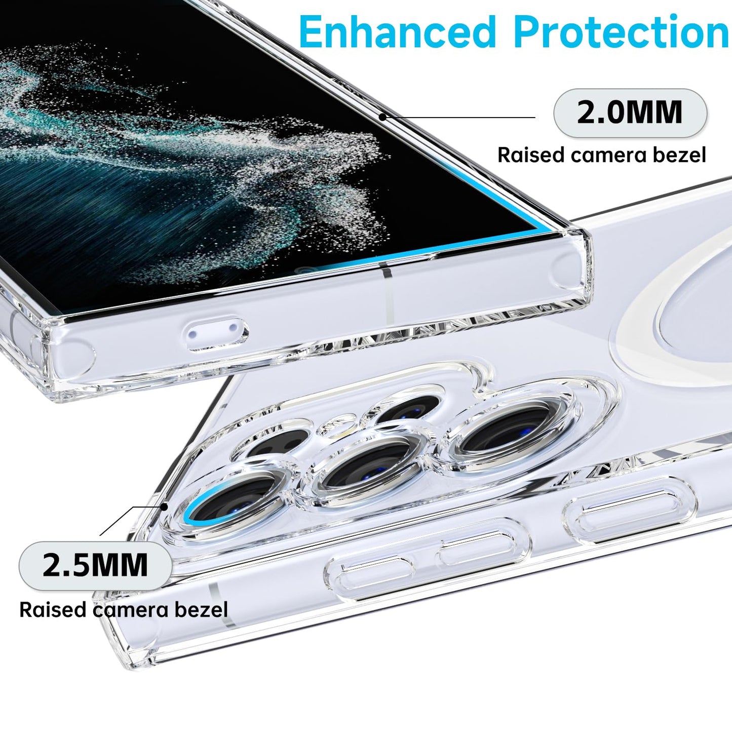 Svanove for Samsung Galaxy S22 Ultra Phone Case Silicone Magnetic, Compatible with Magsafe Case Cute for Women, Girly Glossy Jelly Rubber Slim Hard