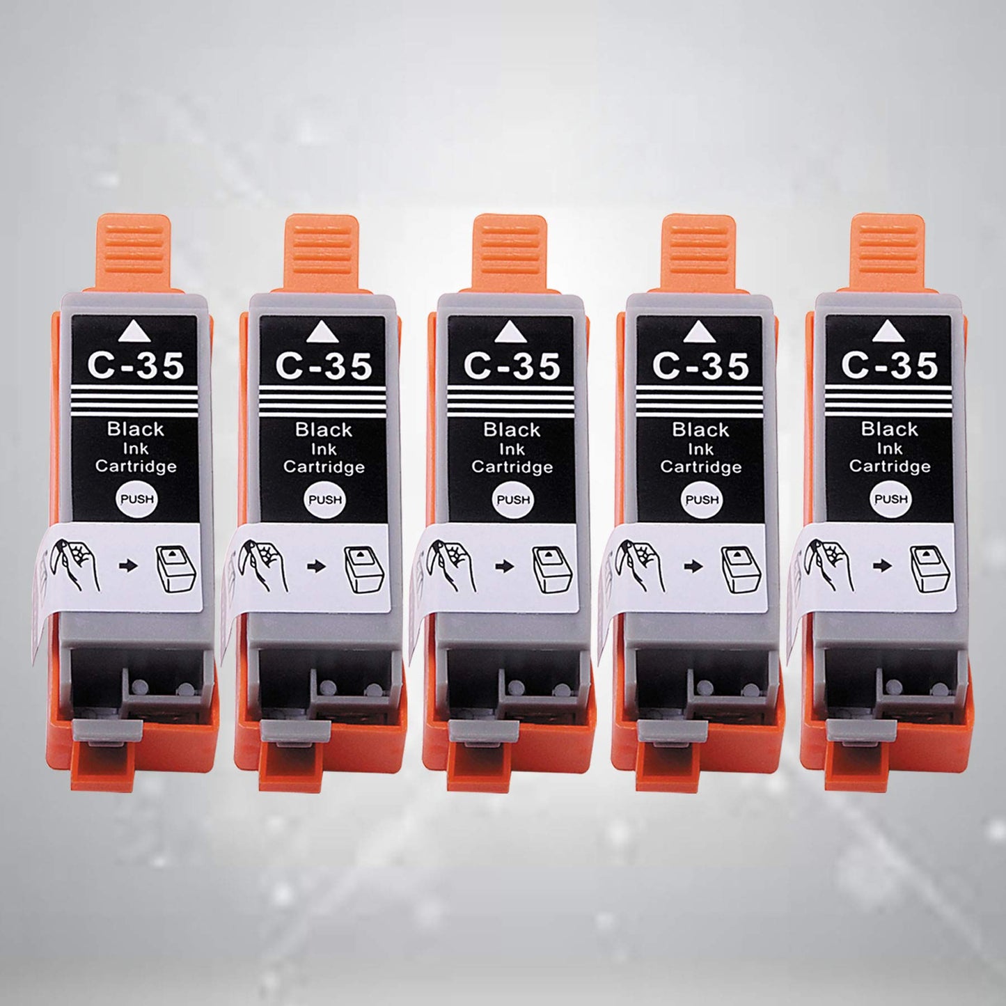 Dell (Set of 5) 4Benefit Compatible PGI-35 CLI-36 PGI 35 CLI 36 Ink Cartridge PGI35 (5xBlack) Used for PIXMA IP100B IP100 IP110 Inkjet Printer
