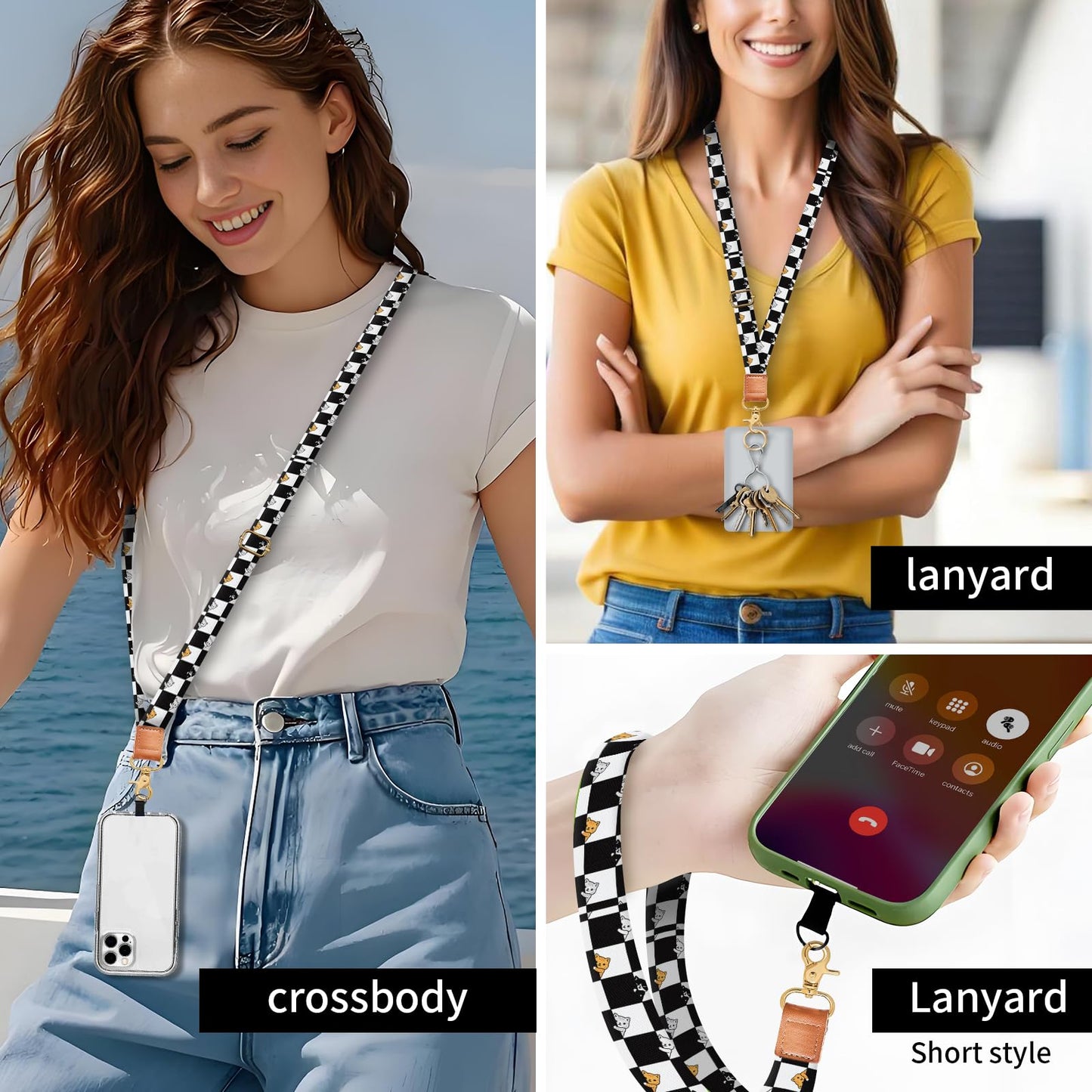 DARUIXZ Phone Lanyard Crossbody Wrist Strap, Universal Adjustable Neck Strap for Phone Case Keys ID Badges, Phone Accessories Travel Essential