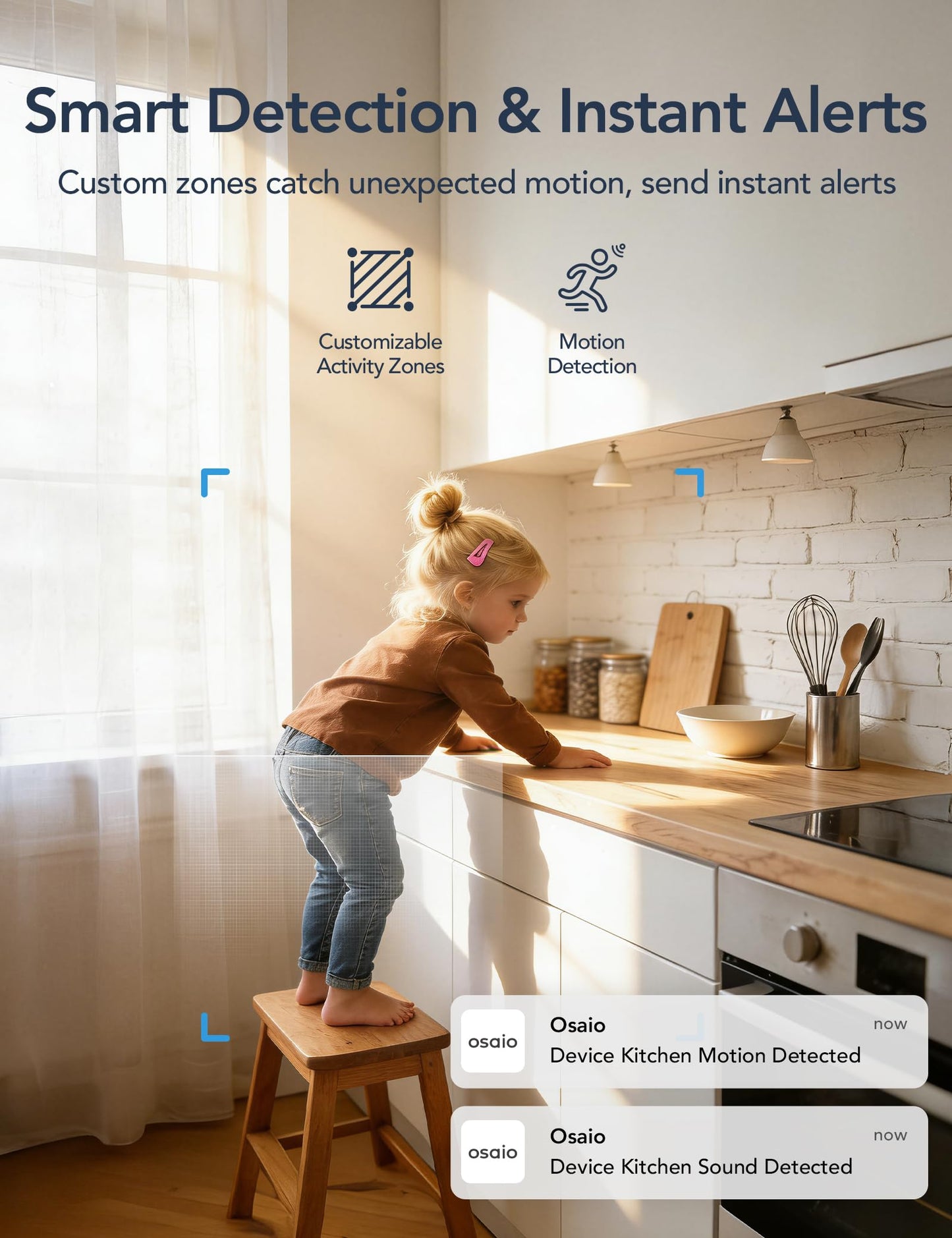 GNCC 2K WiFi Cameras for Home Security, Security Camera Indoor, Baby/Pet Camera with Phone App, 2.4/5GHz, Motion Detector, Night Vision, 2-Way Audio