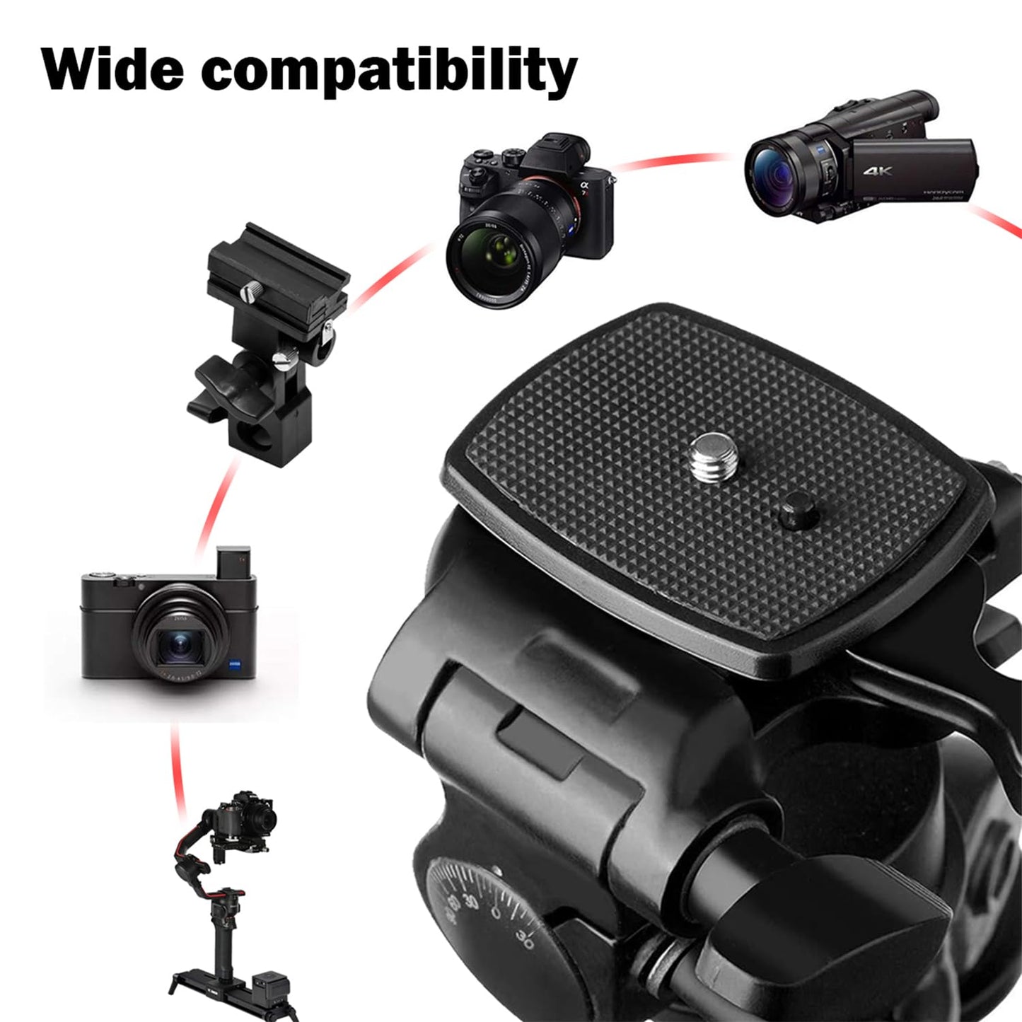 Voganacee 2-Pack Universal 43x43mm Quick Release Plate Set for Velbon Tripods, Compatible with CX-444, CX-888, CX-460, DF-50 - Durable, Easy-to-Use