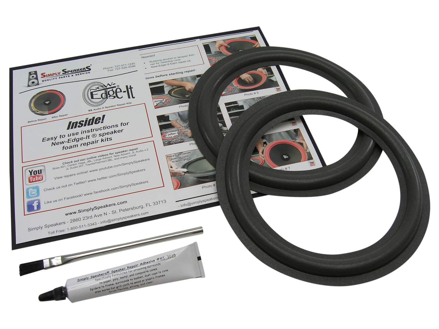 EV 8 Inch Foam Speaker Repair Kit FSK-8 (Pair)