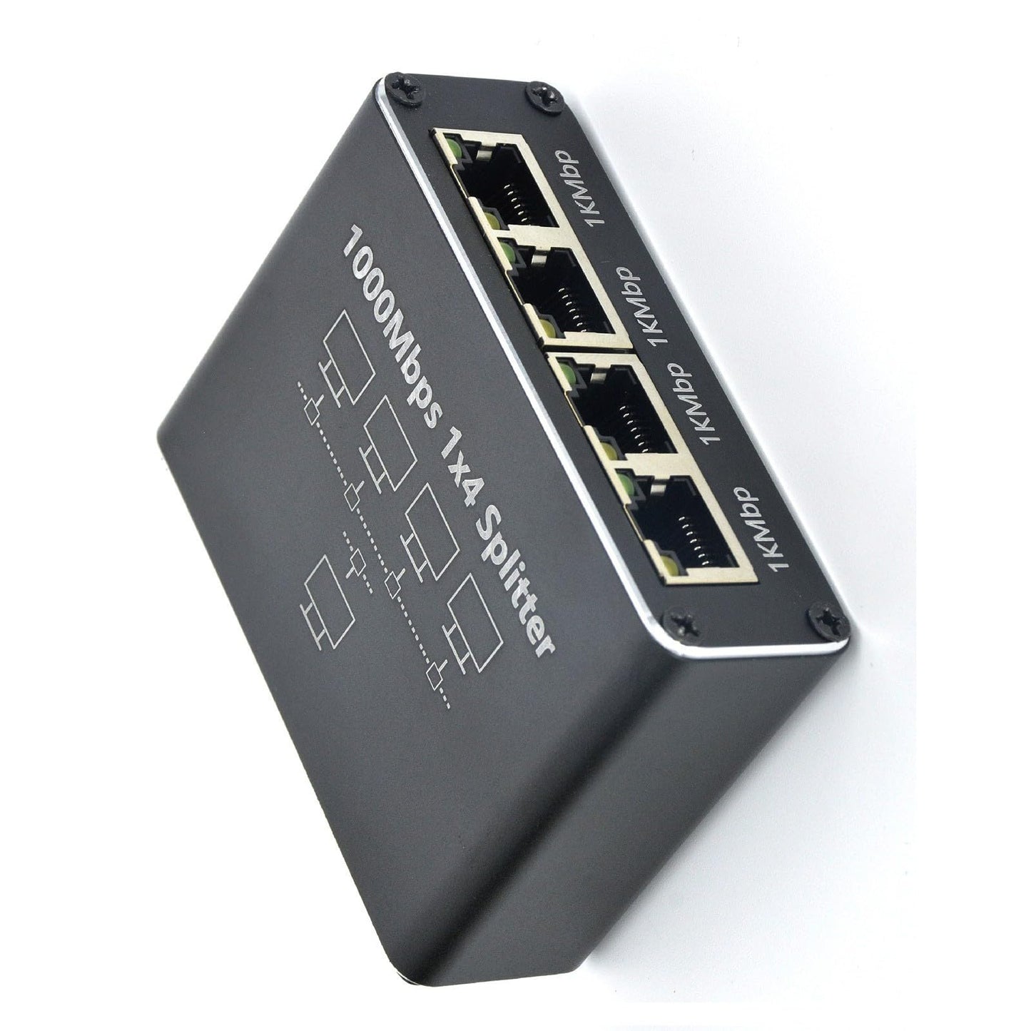 AOOOWER Splitter 1 to 2 3 4 1000Mbps Ethernet Splitter with Type C Power Cable Gigabit Switches for Computer, Hubs, Routers