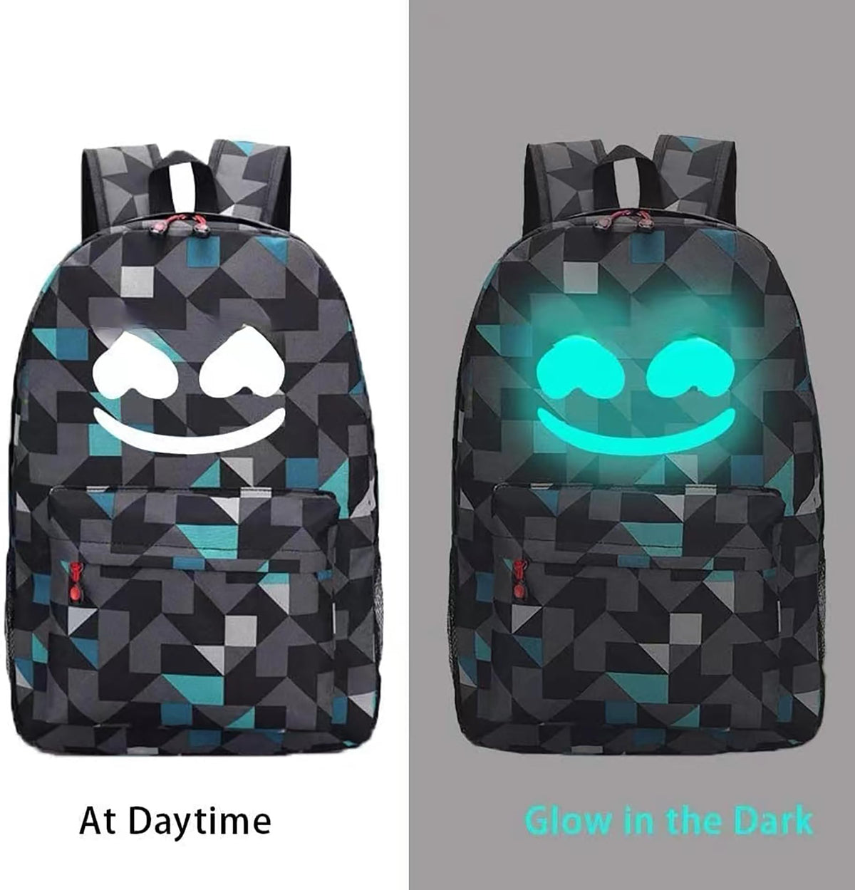 TitervctoIlluminated Smiley Backpack + DJ Music Bracelet Christmas Gift,Fashion Laptop Backpack,Travel Schoolbag,Outdoor Backpacks