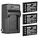 Kastar 3-Pack Battery and AC Wall Charger Replacement for DV5311, DV5311HD, FinePix 50i, FinePix 601, FinePix F401, FinePix F401 Zoom, FinePix F410