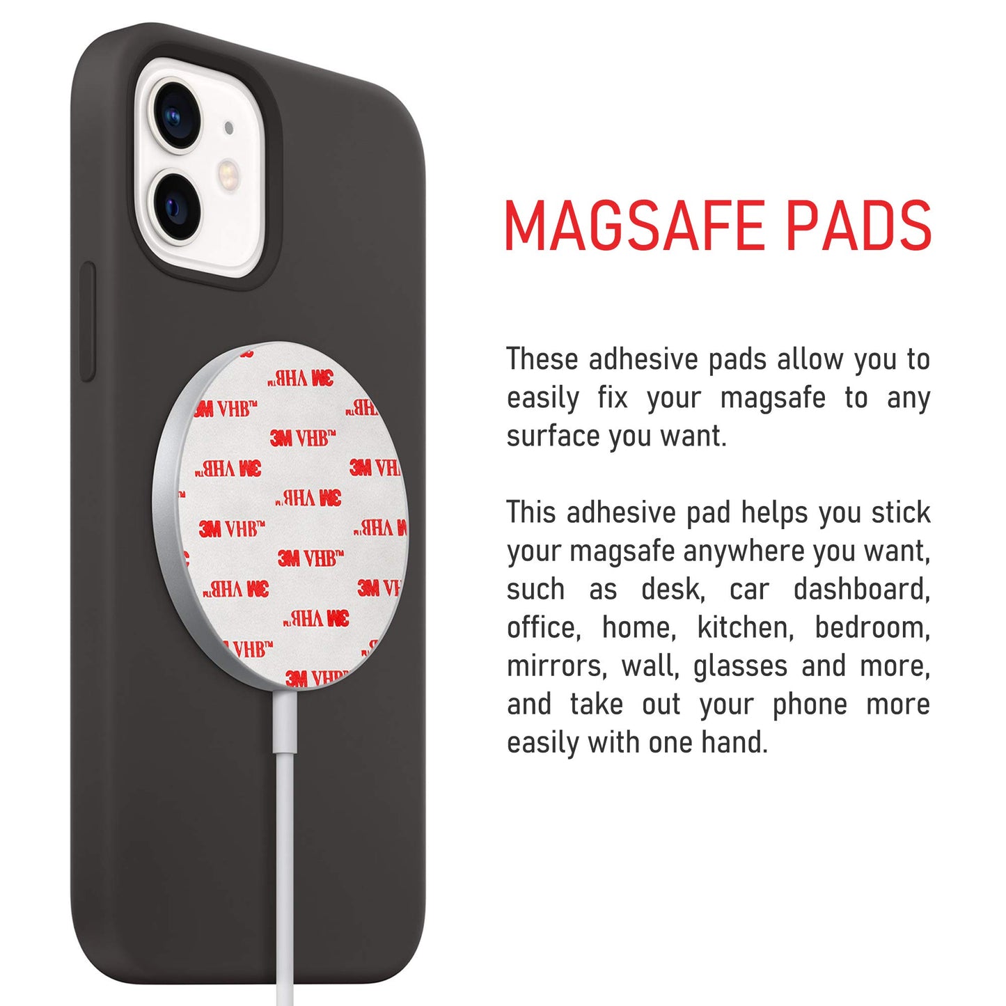 CANOPUS Sticky Adhesive Pads, 4941 Discs, 3.2” Diameter Circles, Double Sided Acrylic Pads to Mount Phone Holders GPS Socket or Toys to Dashboards