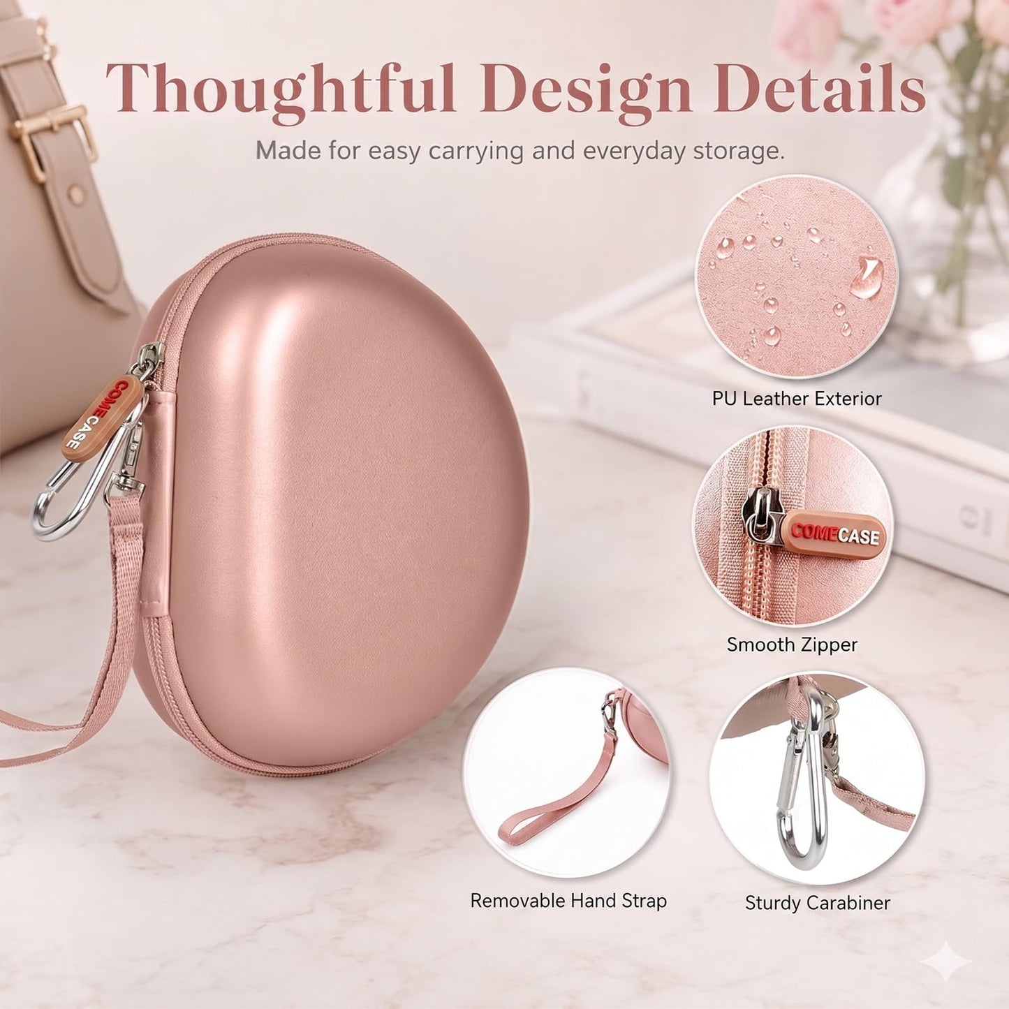 Headphone Case for Beats Solo 4/ for Soundcore/for Glynzak/for Picun B8/ for Beats Studio Pro, Solo3, Solo Pro On-Ear Headphones, Foldable Bluetooth