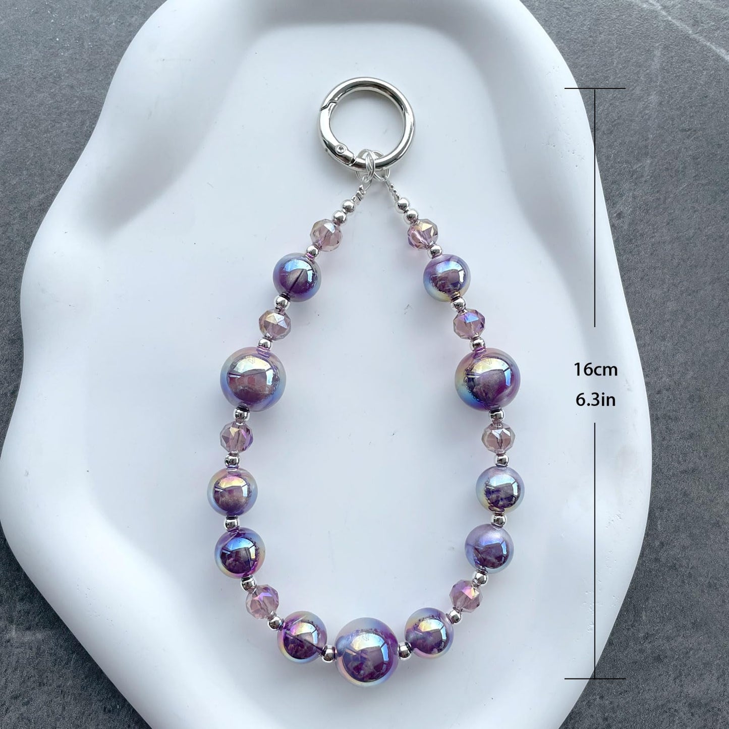 TOBLEEY Beaded Charms Strap, Crystal Bracelet Wrist Lanyard, Cute Phone Key Chain, Case Accessories for Camera Wallet AirPods Beaded Phone Lanyard