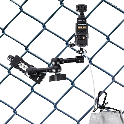PellKing Osmo Pocket 3 Fence Mount for Live Streaming, Fence Holder for Osmo Pocket 3 Mounting Kit with Protective Cage Frame for Game Changer