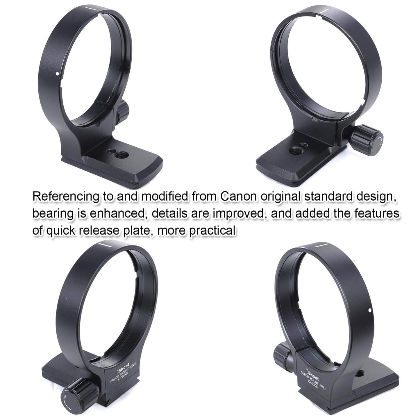 iShoot 78mm Tripod Mount Ring B(W) Lens Collar Support for Canon EF 70-200mm f/2.8L USM/is USM/is II USM/III USM, EF 100-400mm f/4.5-5.6L is USM, EF