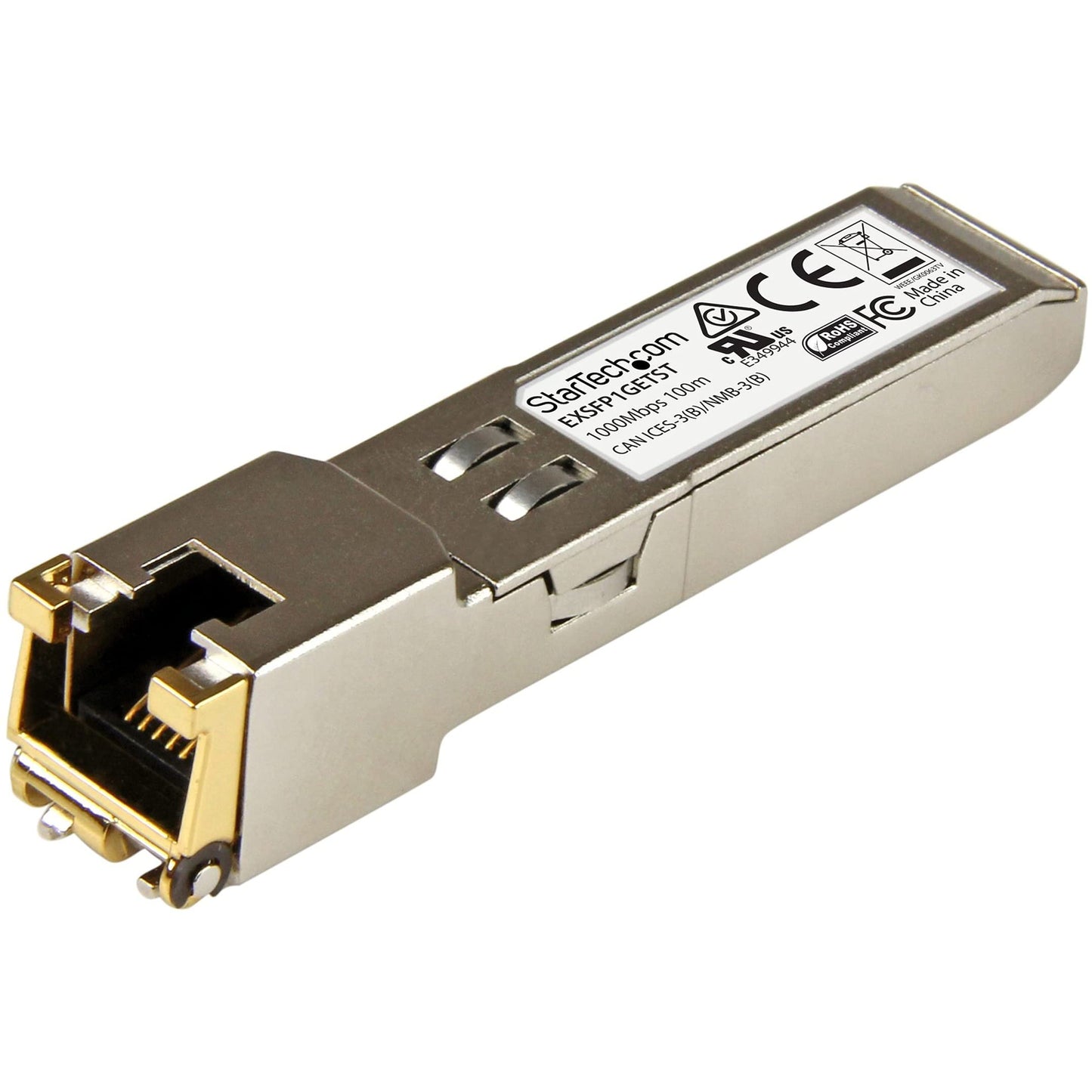 StarTech.com Juniper EX-SFP-1GE-T Compatible SFP Module - 1000BASE-T - SFP to RJ45 Cat6/Cat5e - 1GE Gigabit Ethernet SFP - RJ-45 100m - (EXSFP1GETST)