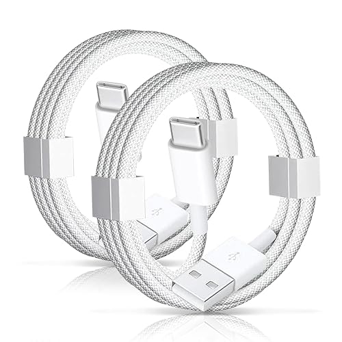 2 Pack USB A to USB C Woven Cable 60W for iPhone 16E 16 15 Pro Max Car Charger, iPhone 15 Carplay Cable Car Adapter iPad USB C Cord 10th, Air 5th 4th