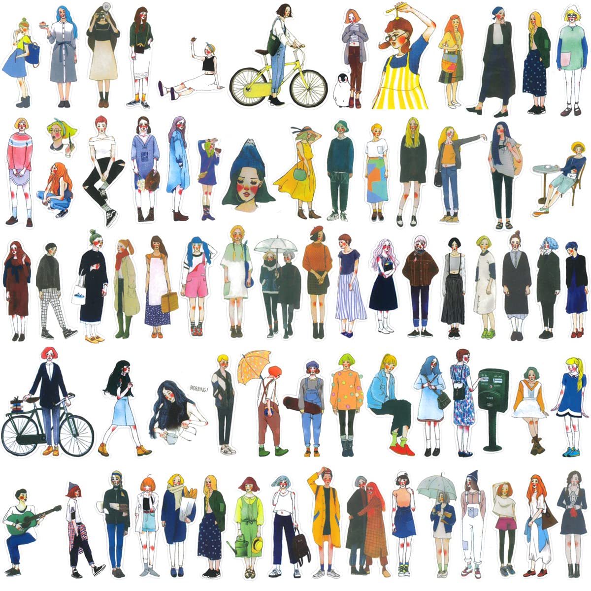 allydrew Fashion Women People Vinyl Stickers for Scrapbooking, Journaling, Water Bottles, 170pcs, Cosmo Women