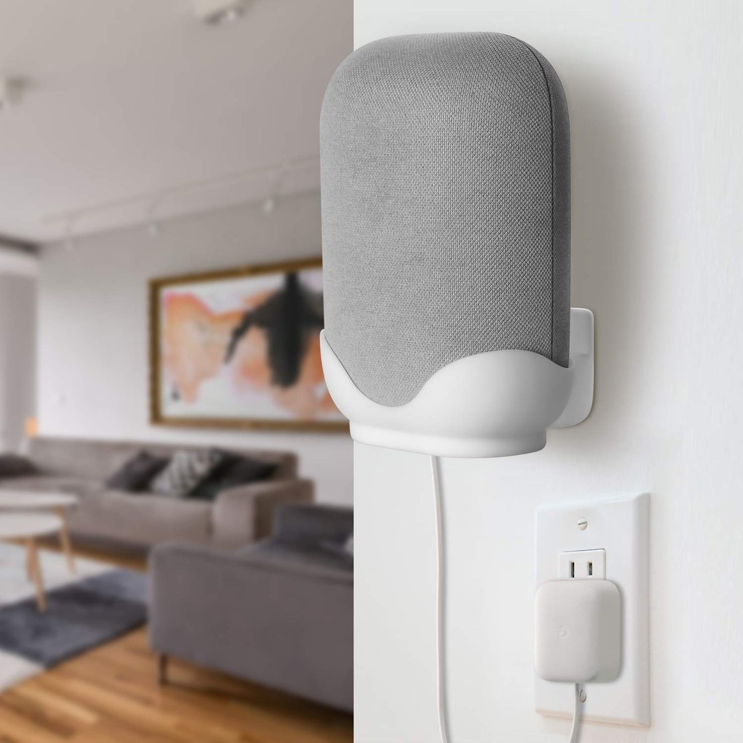 2 Pack Wall Mount Compatible with Google Nest Audio Speaker,Built in Cord Management Easy Install,Stable Stand Google Nest Audio Smart Speaker Holder