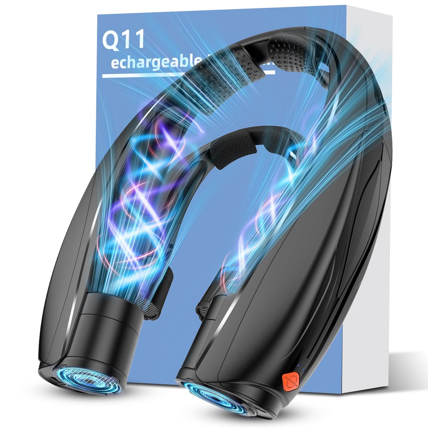Wusrop Portable Neck Fan, 6000mAh Rechargeable Personal Fan, 6 Speeds Hands Free Wearable Fan with 360° Surround Airflow, Ideal for Travel, Office