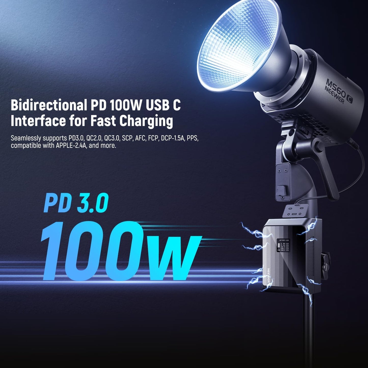 NEEWER Mini V Mount Battery PS099EP, 6800mAh 99Wh V Lock Battery with Two Way 100W PD Fast Charging, Dual USB C/D Tap/BP/USB A/Dual DC/OLED Screen