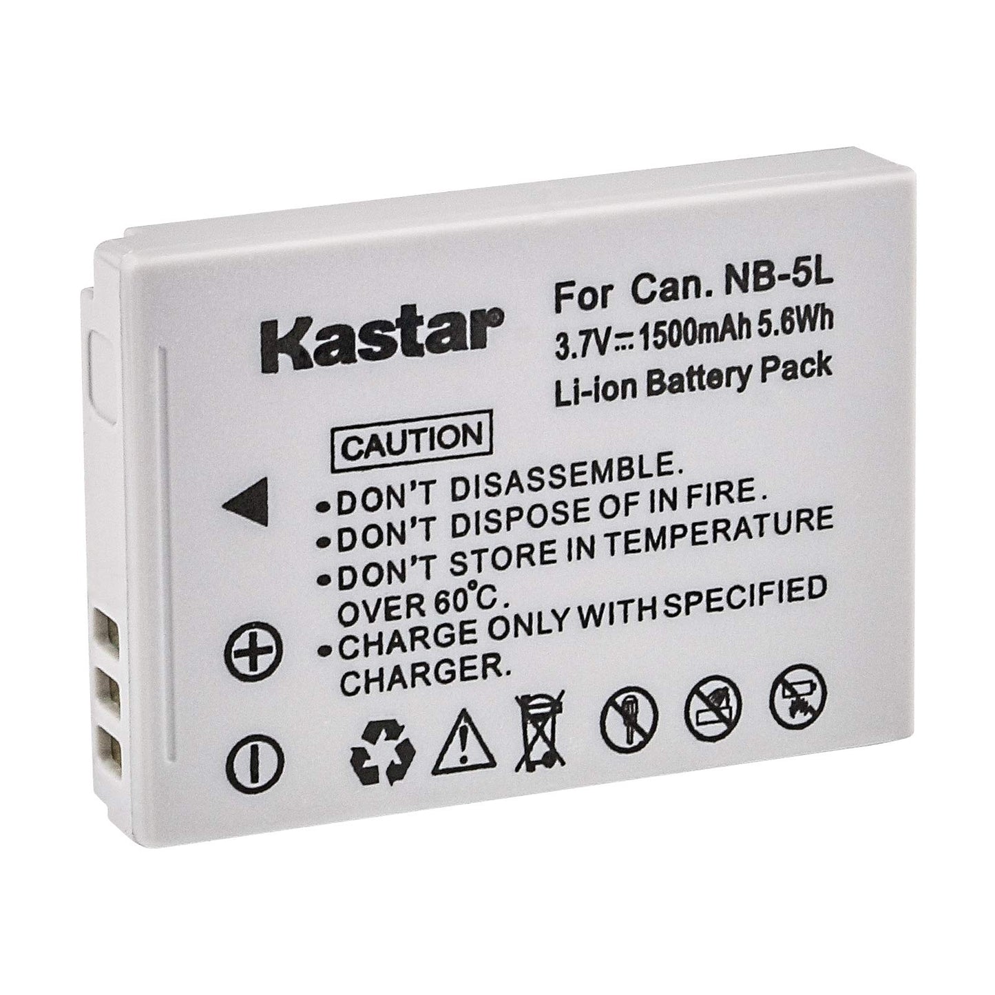 Kastar NB-5L Battery (1-Pack) and Charger for Canon PowerShot S100, S110, SD700, SD790, SD800, SD850, SD870 is, SD880, SD890, SD900, SD950, SD970 is