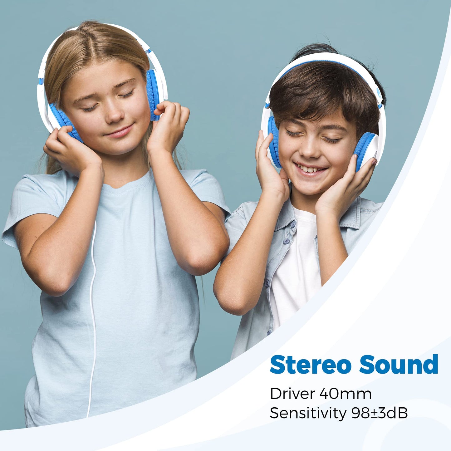 rockpapa Comfort Kids Headphones for School, Lightweight Childrens Boys Girls Teens Over-Ear Headphones Wired 3.5mm for CD DVD Player Tablet Phone…