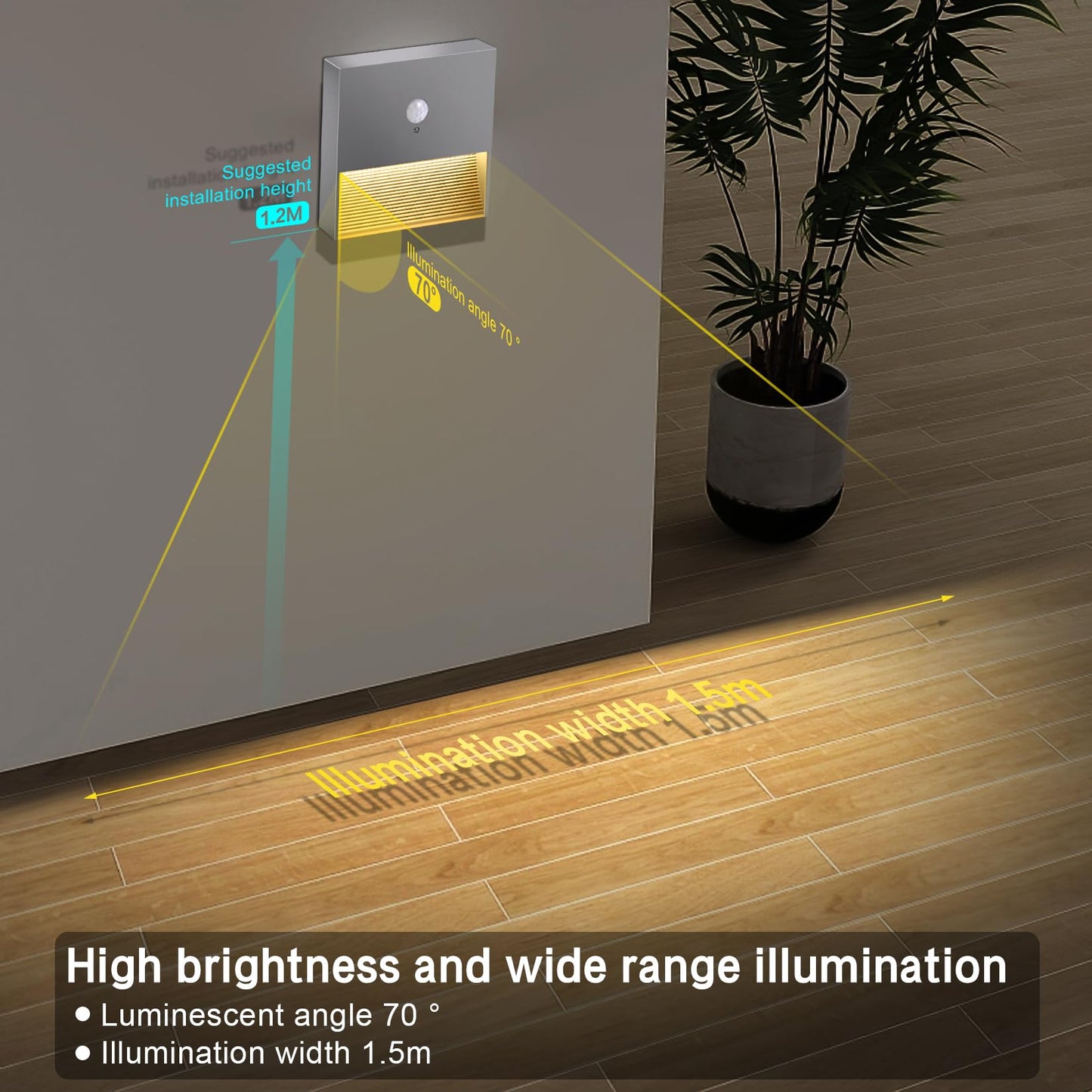 rechargeable battery night light motion sensor light indoor Warm White stair lights night light motion sensor stick on lights, Adjustable Brightness