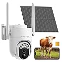 4G LTE Cellular Solar Security Camera Wireless Outdoor, No WiFi Security Camera Solar Powered, 360° Live View, 2K Color Night Vision, AI Detection