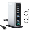 520W USB C Charger Block, PD 100w Type C & USB A Laptop Cell Phone Charger Adapter?8 Ports GaN Fast Charging Station Hub, for MacBook Air/Pro, iPhone
