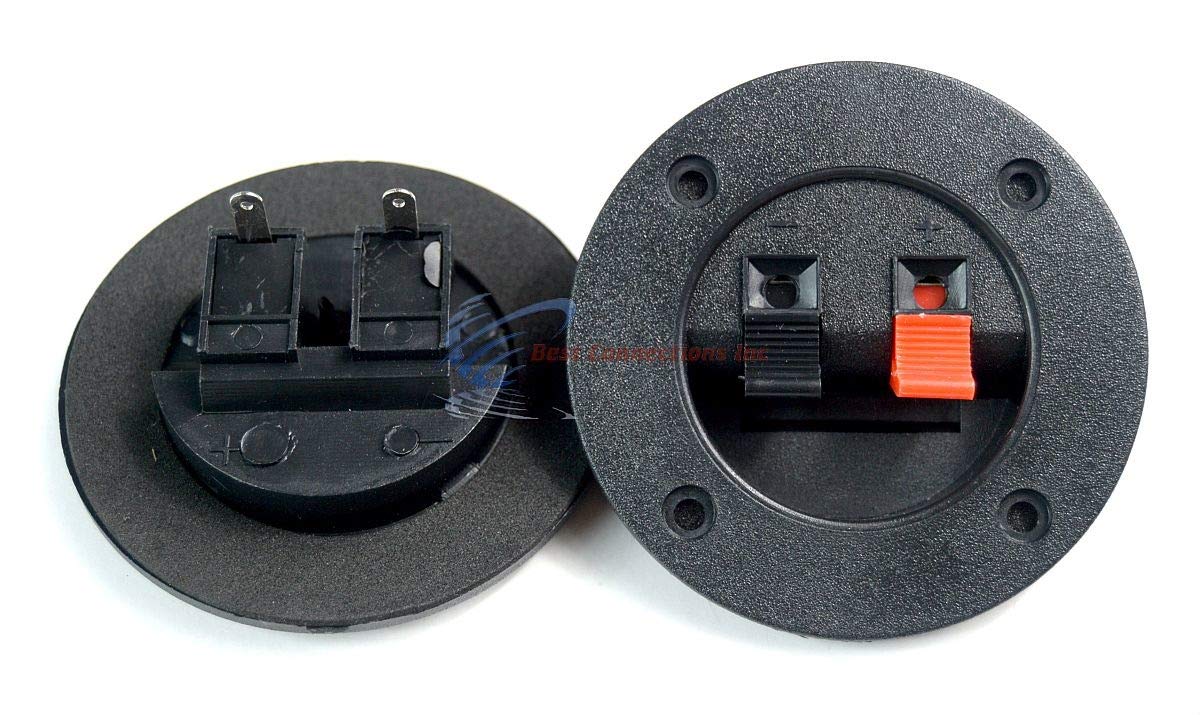 Nippon America 2-Pack Round Speaker Wire Terminal Cups, Spring Type for Subwoofer Speaker Boxes