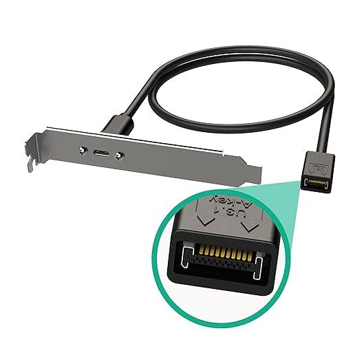 LINKUP - USB 3.2 Gen 2x2 20Gbps USB-C Type Internal Panel Cable Mount Motherboard Header Extension Adapter?20-Pin A-Key Male with Cover to USB-C