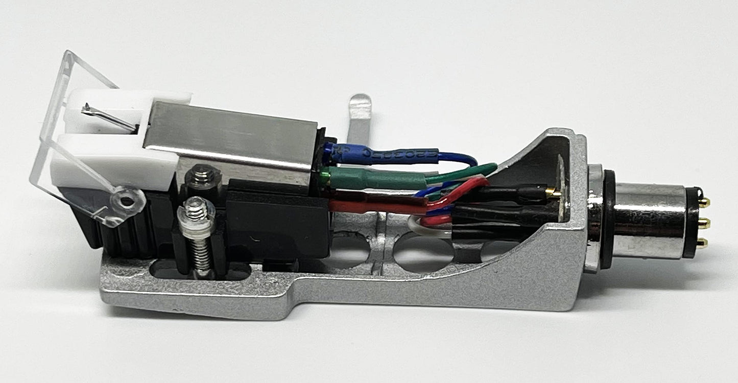 Cartridge and Stylus, Conical needle and Silver Headshell HSSS with mounting bolts for Numark TT1625, TT1520, TT100, TT, TT1, TT2, Limit