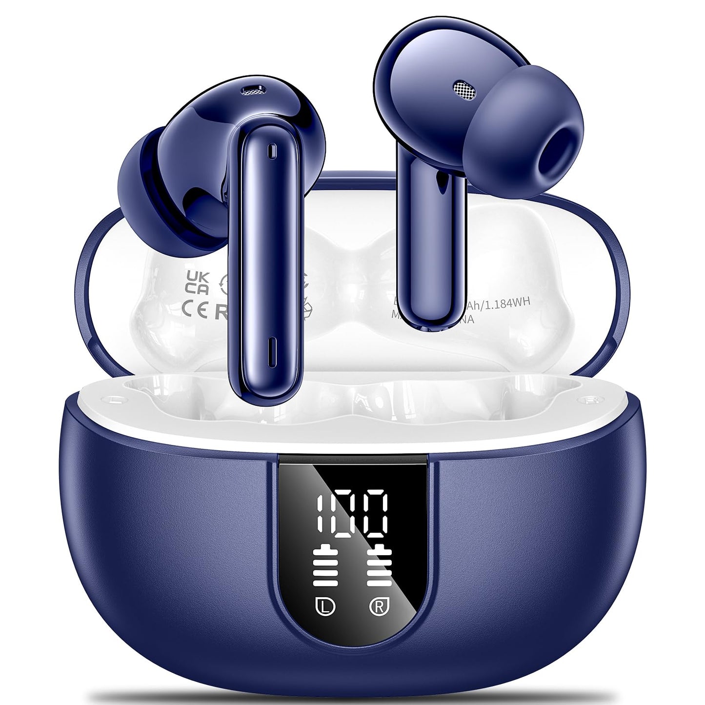 Wireless Earbuds, 2025 Wireless Headphones HiFi Stereo Earphones with 4 ENC Noise Canceling Mic, 42Hs Playtime In Ear Earbud, Bluetooth 5.3 Sport
