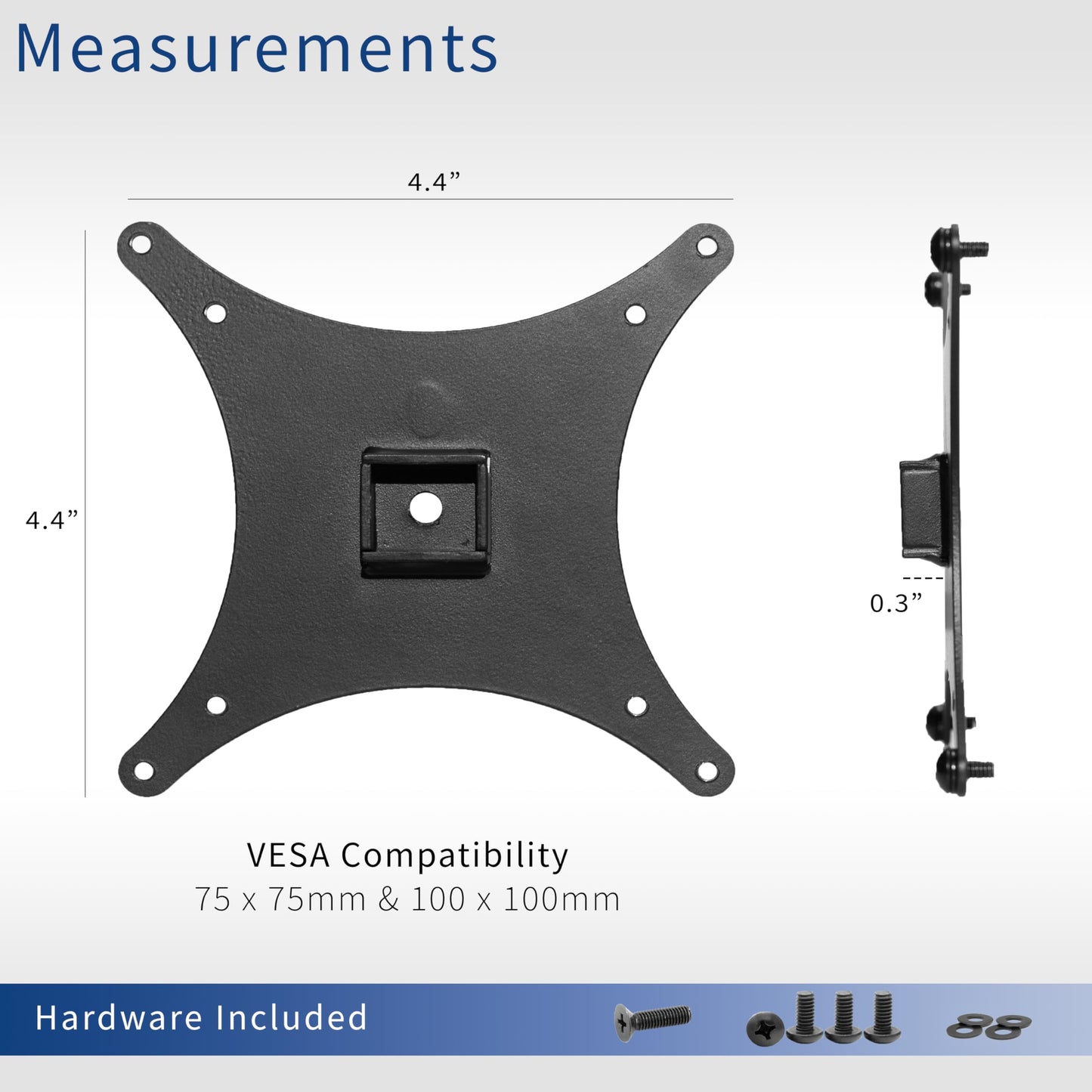 VIVO VESA Adapter Plate Bracket, Designed for Sceptre C25, C30, and C34 Monitors, VESA up to 100x100, Black, MOUNT-SRC30